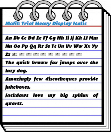 Malik Trial Heavy Display Italic Font
