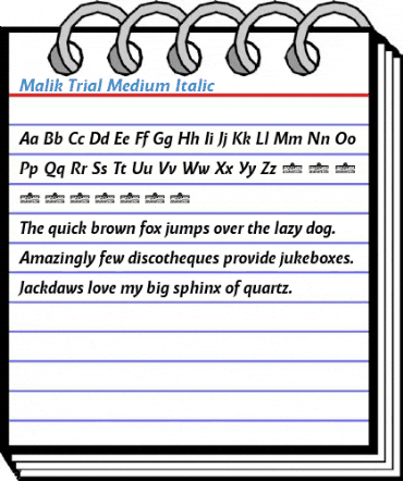 Malik Trial Medium Italic Font