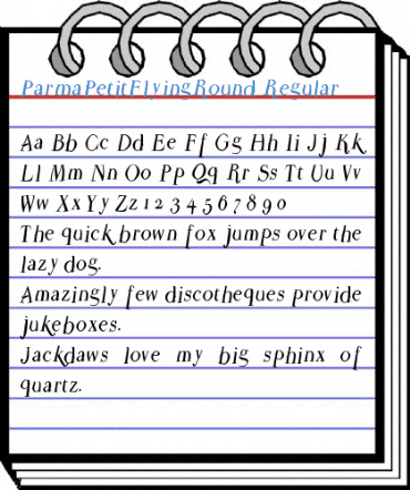 ParmaPetitFlyingRound Regular Font