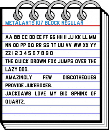 Metalarts 107 Block Regular Font