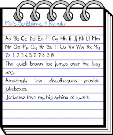 Mia's Scribblings ~ Font