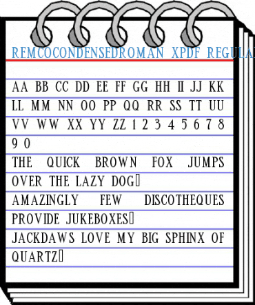 RemcoCondensedRoman XPDF Font