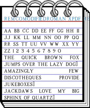 RemcoModifiedRoman XPDF Regular Font