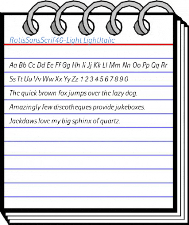 RotisSansSerif46-Light LightItalic Font