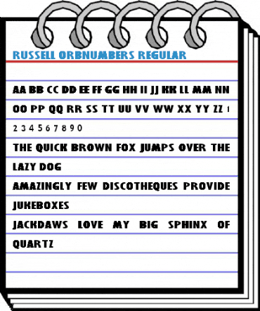 Russell-ORBNumbers Regular Font