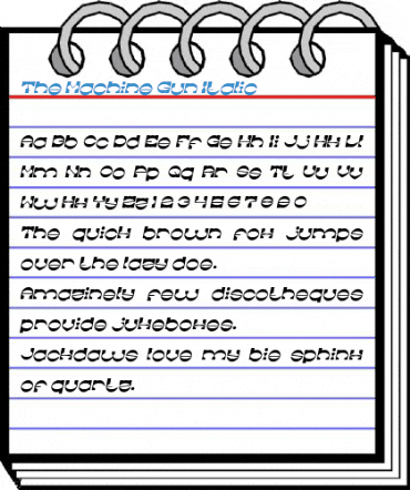 The Machine Gun Italic Font