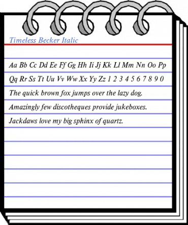 Timeless Becker Italic Font