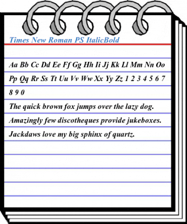Times New Roman PS ItalicBold Font