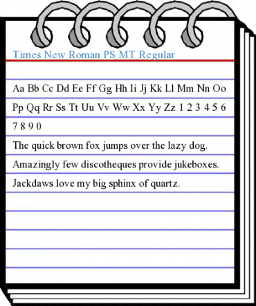 Times New Roman PS MT Regular Font
