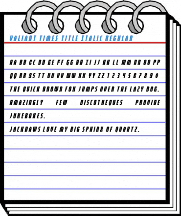 Valiant Times Title Italic Regular Font