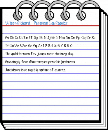 Wilson Richard - Personal Use Regular Font