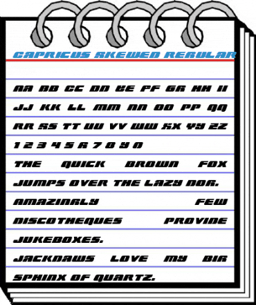 Capricus Skewed Regular Font