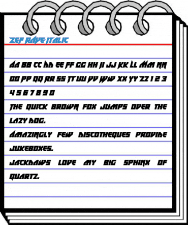 ZeF RAVE Italic Font