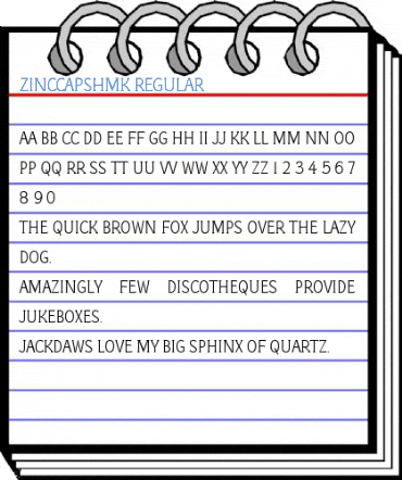 ZincCapsHMK Regular Font