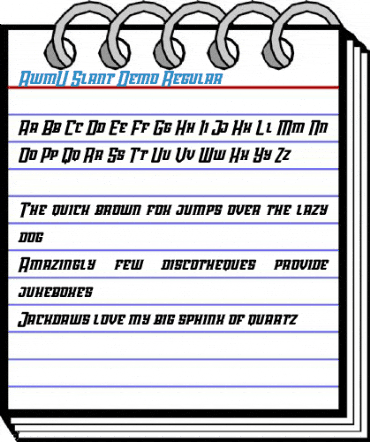 AwmU Slant Demo Regular Font