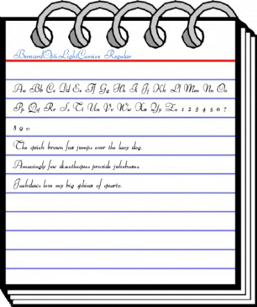 BernardOptiLightCursive Regular Font