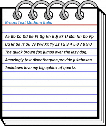 BreuerText Medium Italic Font