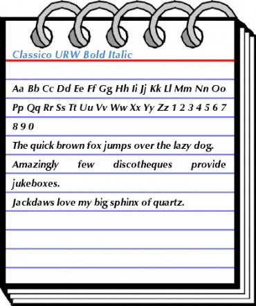 Classico URW Bold Italic Font