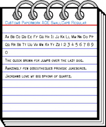 Customs Paperwork AOE SmallCaps Regular Font