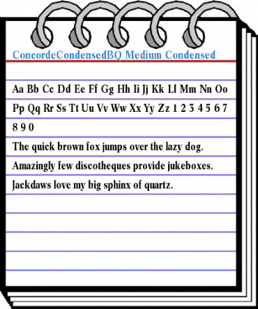 ConcordeCondensedBQ Medium Condensed Font