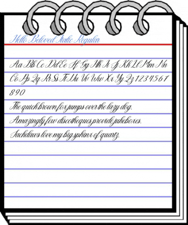 Hello Beloved Italic Regular Font
