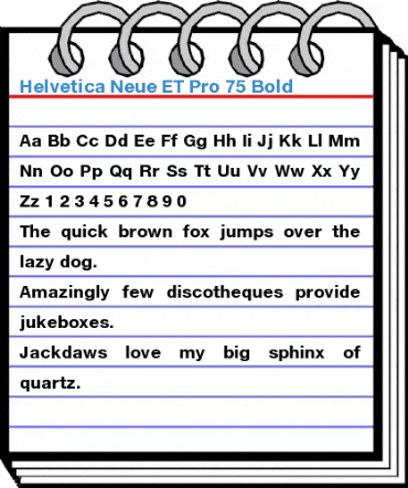 Helvetica Neue ET Pro 75 Bold Font