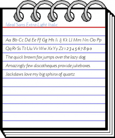 Ideal Sans Extra Light Italic Font