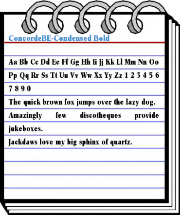 ConcordeBE-Condensed Bold Font