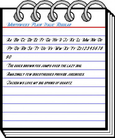 Morthwicks Plain Italic Regular Font