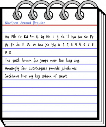 Nineteen Second Regular Font