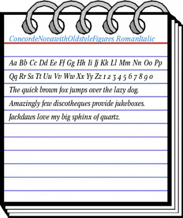 ConcordeNovawithOldstyleFigures RomanItalic Font