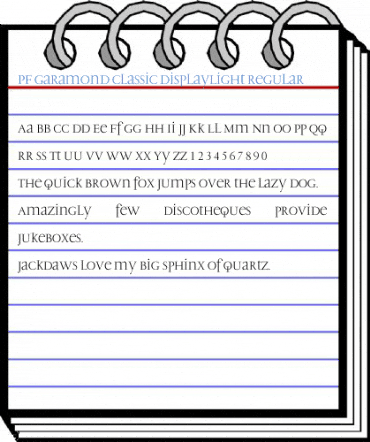 PF Garamond Classic DisplayLight Regular Font