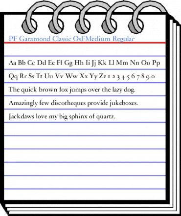 PF Garamond Classic OsFMedium Regular Font