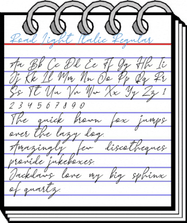 Road Light Italic Regular Font