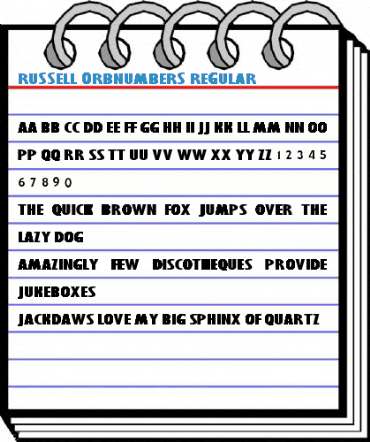 Russell-ORBNumbers Regular Font