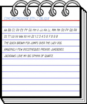 ConcursoModerne BTN Lt Oblique Font