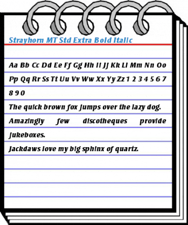 Strayhorn MT Std Extra Bold Italic Font