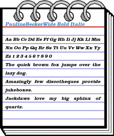 PaulineBeckerWide Font