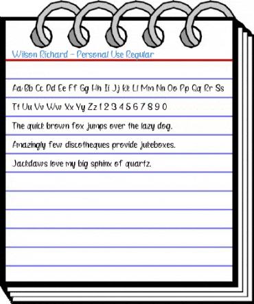 Wilson Richard - Personal Use Regular Font