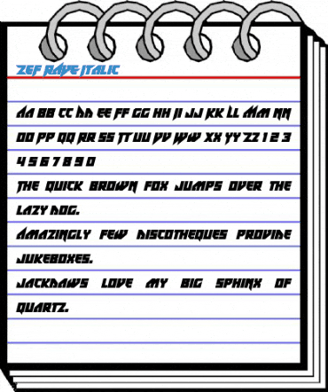 ZeF RAVE Italic Font