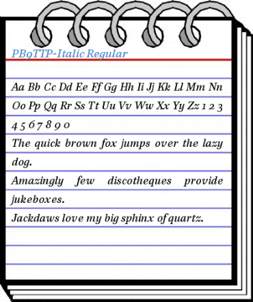PB9TTP-Italic Regular Font
