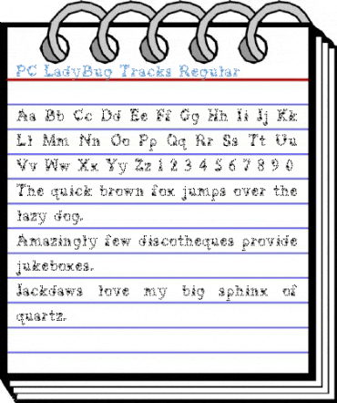 PC LadyBug Tracks Font