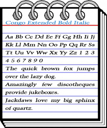 Congo Extended Bold Italic Font