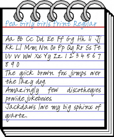 Pea Girly Girls Print Regular Font