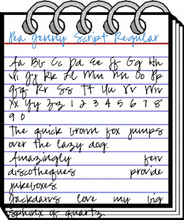 Pea Jenny Script Regular Font
