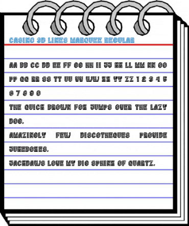 Casino 3D Lines Marquee Regular Font