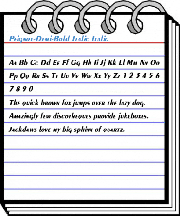 Peignot-Demi-Bold Italic Italic Font