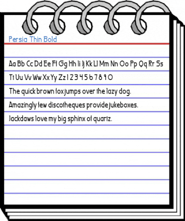 Persia Thin Bold Font