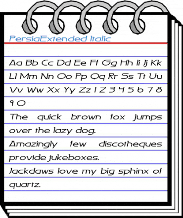 PersiaExtended Italic Font