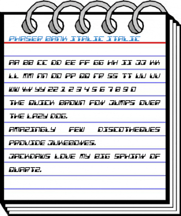 Phaser Bank Italic Italic Font